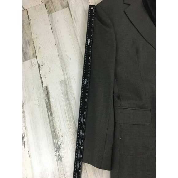 Brooks Brothers 346 Stretch Mens Two Button Blazer Jacket Brown Houndstooth 42 L - Picture 16 of 16